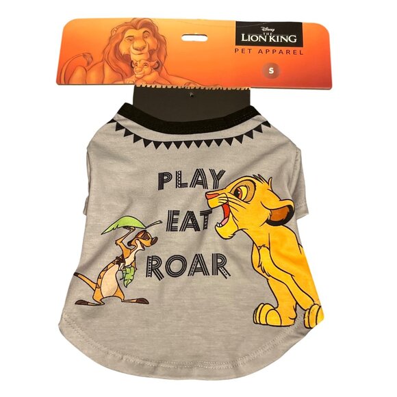 Disney The Lion King Play Eat Roar Pet Dog Graphic Tee Shirt Simba Sz Small NWT - Picture 1 of 5